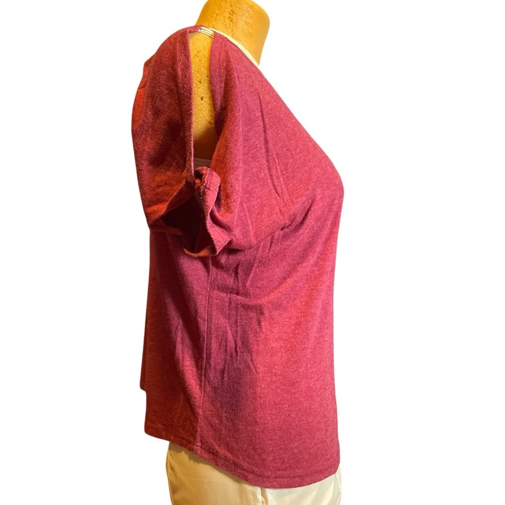 Women's Pink Berry Top L large Colette Mauve dark pink Twist keyhole shoulder